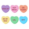 Rainbow Candy Hearts Collection Royalty Free Stock Photo