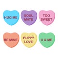 Rainbow Candy Hearts Collection Royalty Free Stock Photo