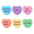 Rainbow Candy Hearts Collection Royalty Free Stock Photo