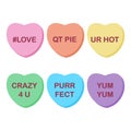 Rainbow Candy Hearts Collection Royalty Free Stock Photo