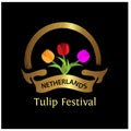 Netherlands tulip festival stock vector. Designs for posters, backgrounds, cards, banners, stickers, etc