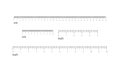 Rulers set, inches and centimeters.