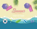 Vector summer beach poster Royalty Free Stock Photo