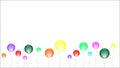 Banner with many colourful spheres on a thread