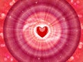 Glowing universal heart portal, infinite love, life, source, soul journey through Universe doorway Royalty Free Stock Photo
