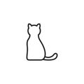 Cat Oultine Vector Icon, Symbol or Logo.