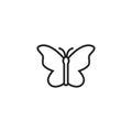 Butterfly Oultine Vector Icon, Symbol or Logo. Royalty Free Stock Photo