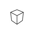 Cube Outline Vector Icon, Symbol or Logo.