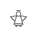 Angel Outline Vector Icon, Symbol or Logo.