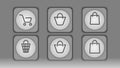 Gray cart icons and bags for the design of an online store.