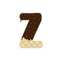 Wafer letter Z with the current chocolate glaze