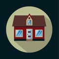 A small house with an attic in the form of icons. Vector design.