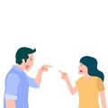 Man and woman couple arguing isolated on white background flat design illustration Royalty Free Stock Photo