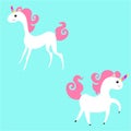 Cute unicorn character cartoon isolated on white background