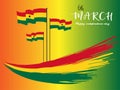 Ghana Independence Day background in national flag color theme. Vector illustration