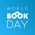 World Book Day blue poster with glasses Royalty Free Stock Photo