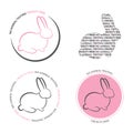 Set of 4 `no animal testing icons`.