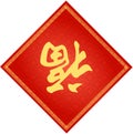 Traditional Chinese Background With Kanji `Fortune`