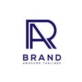 Initial letter AR,RA geometric strong logo
