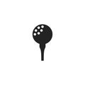 Golf Ball Glyph Vector Icon, Symbol or Logo.