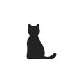 Cat Glyph Vector Icon, Symbol or Logo. Royalty Free Stock Photo