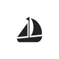 Boat Glyph Vector Icon, Symbol or Logo.