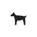 Dog Glyph Vector Icon, Symbol or Logo.