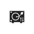 Turntable Glyph Vector Icon, Symbol or Logo.