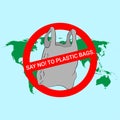 Say no to plastic bags poster