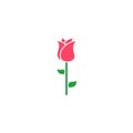 Rose Flat Icon Vector, Symbol or Logo.