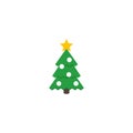 Christmas Tree Flat Icon Vector, Symbol or Logo.