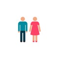 Man and Woman Flat Icon Vector, Symbol or Logo.