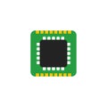 Microchip Flat Icon Vector, Symbol or Logo.