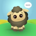 Little cute dark sheep saying baa Royalty Free Stock Photo