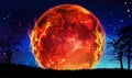 Sun explode, burning in flames, global disaster, planet destruction Royalty Free Stock Photo