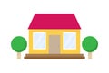 House flat icon with trees Royalty Free Stock Photo