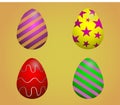 Colorful easter eggs. Flat style greeting card