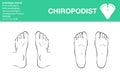 Technical sheet for podiatrist, podiatry