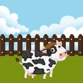 Animals in the farm scene. Concept for animal farm and organic meat food. Flat vector