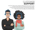 Business customer care service technicians. Support concept. Flat vector