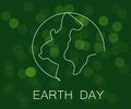 World map outline, earth day, vector illustration