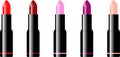 Set of five colors lipstick