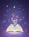 Magic book, wish come true concept Royalty Free Stock Photo