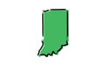 Stylized green sketch map of Indiana