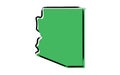 Stylized green sketch map of Arizona