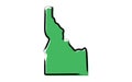 Stylized green sketch map of Idaho