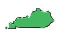 Stylized green sketch map of Kentucky