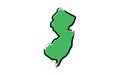 Stylized green sketch map of New Jersey