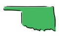 Stylized green sketch map of Oklahoma