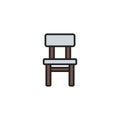 Chair Flat Icon Vector, Symbol or Logo. Royalty Free Stock Photo